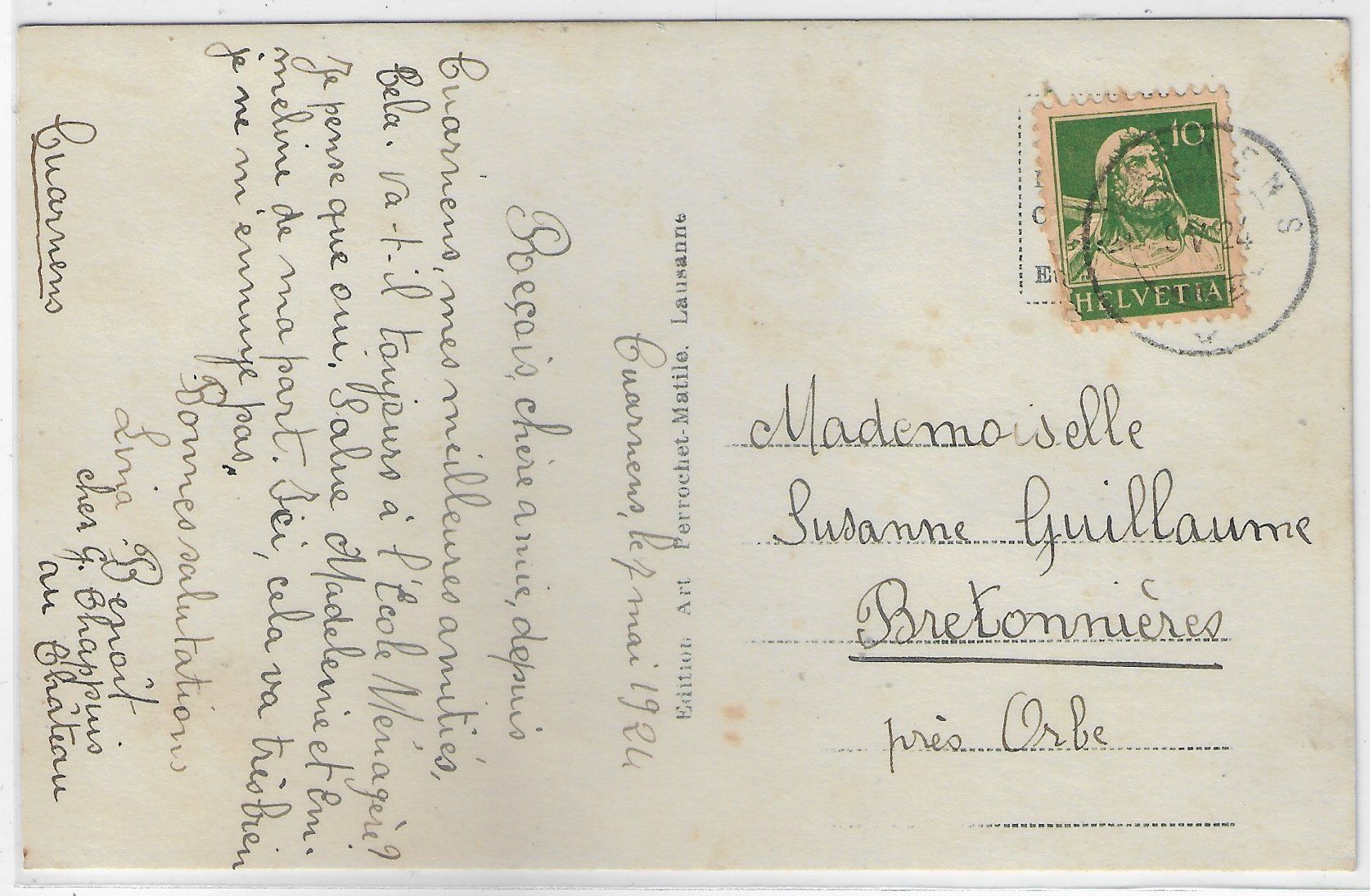 Cartoline postali: Cuarnens - Interieur du village – Usato da Ettingen venduto da Kartenplanet 1