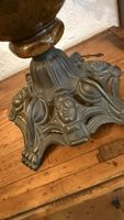 Antike Petroleumlampe aus Bronze und Majolika