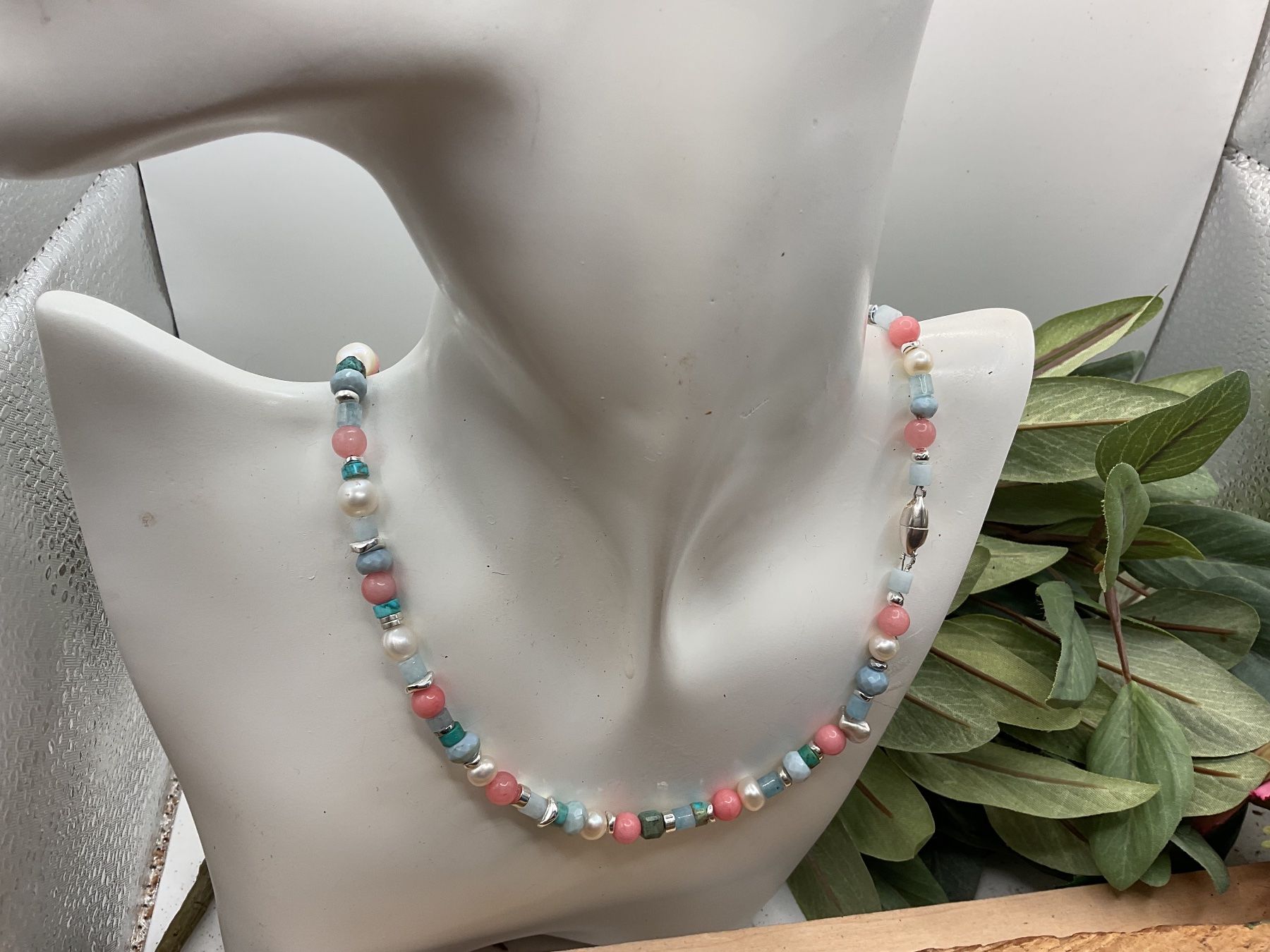 Catenine: Collier aus nat. Steinen, Fruehlingsfarben – Nuovo (secondo la descrizione) da Luzern venduto da S.Kern01 1