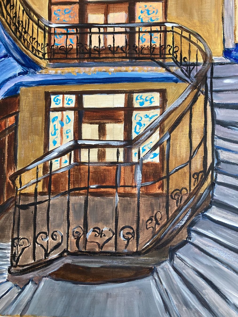 Dipinti: Das Treppenhaus - Acrylbild – Nuovo (secondo la descrizione) da Cham venduto da Felha 9