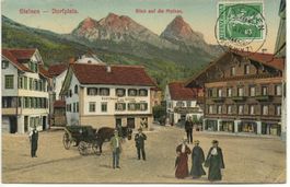 STEINEN SZ Dorfplatz Blick auf die Mythen Gasthaus zur Krone