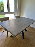 Esstisch Holzoptik mit schwarzem Metalgestell