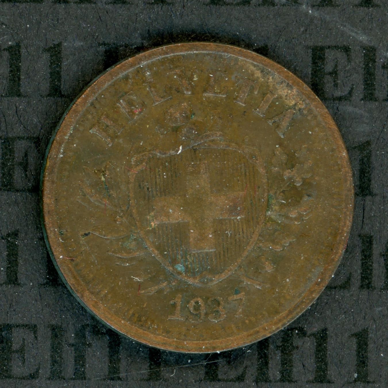 Tutti le monete: CHF___0.01 1937 ss-vz 1 Rappen – Usato da Widnau venduto da Elf11