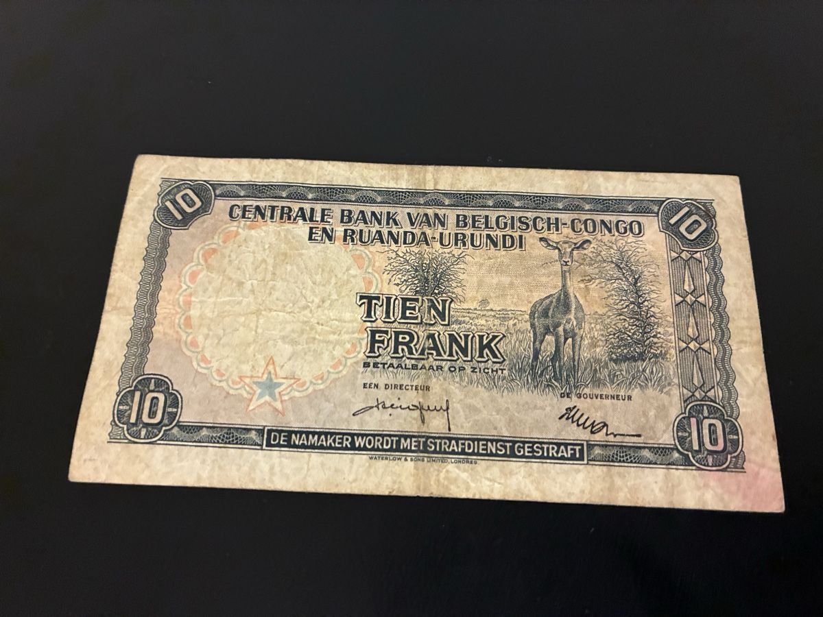 Billets de banque: BELGIAN CONGO, 10 FRANCS 1958 – D'occasion à Dällikon par Woldbanknoten 2