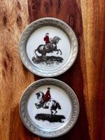 2 Zierteller Wandteller Pferdemotiv Reiter Jagdmotiv Vintage