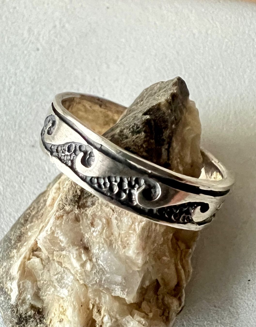 Bagues: 925 Silber Ring mit maritimem Wellenmuster Vintage – D'occasion à Ruswil par artbyhand 5