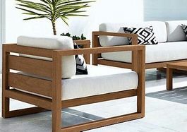 Gartensessel Outdoor Sessel Teak Holz Stuhl Loungesessel