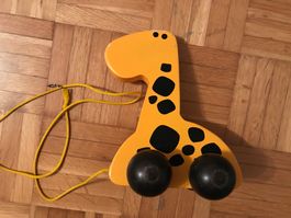 Nachzieh-Tier Giraffe aus Holz