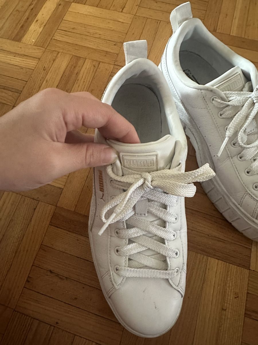 Puma Scarpe da donna: Puma Platform Sneaker weiss/gold Gr.39 Leder – Usato da Winterthur venduto da whatdreamz 4