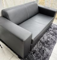 Sofa Kunstleder grau 2-Sitzer 