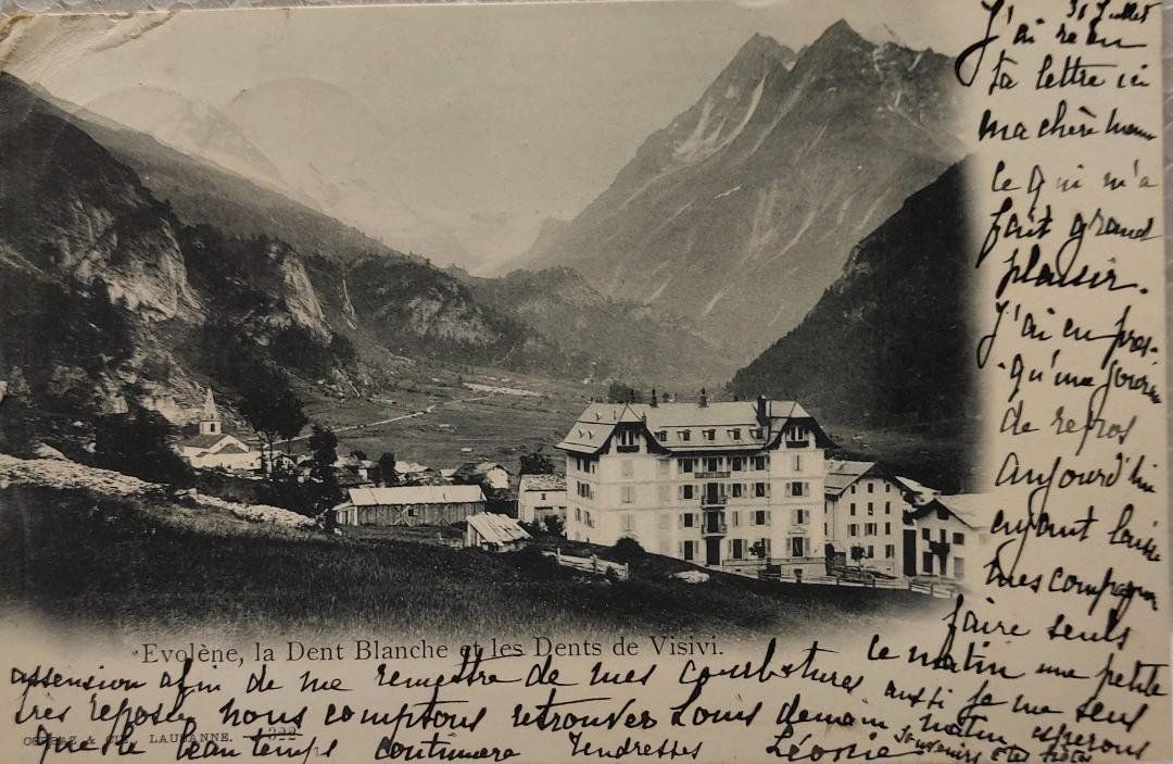 Cartoline postali: EVOLÈNE - la Dent Blanche & les Dents de Visivi - 1902 – Usato da Delémont venduto da Domdom1