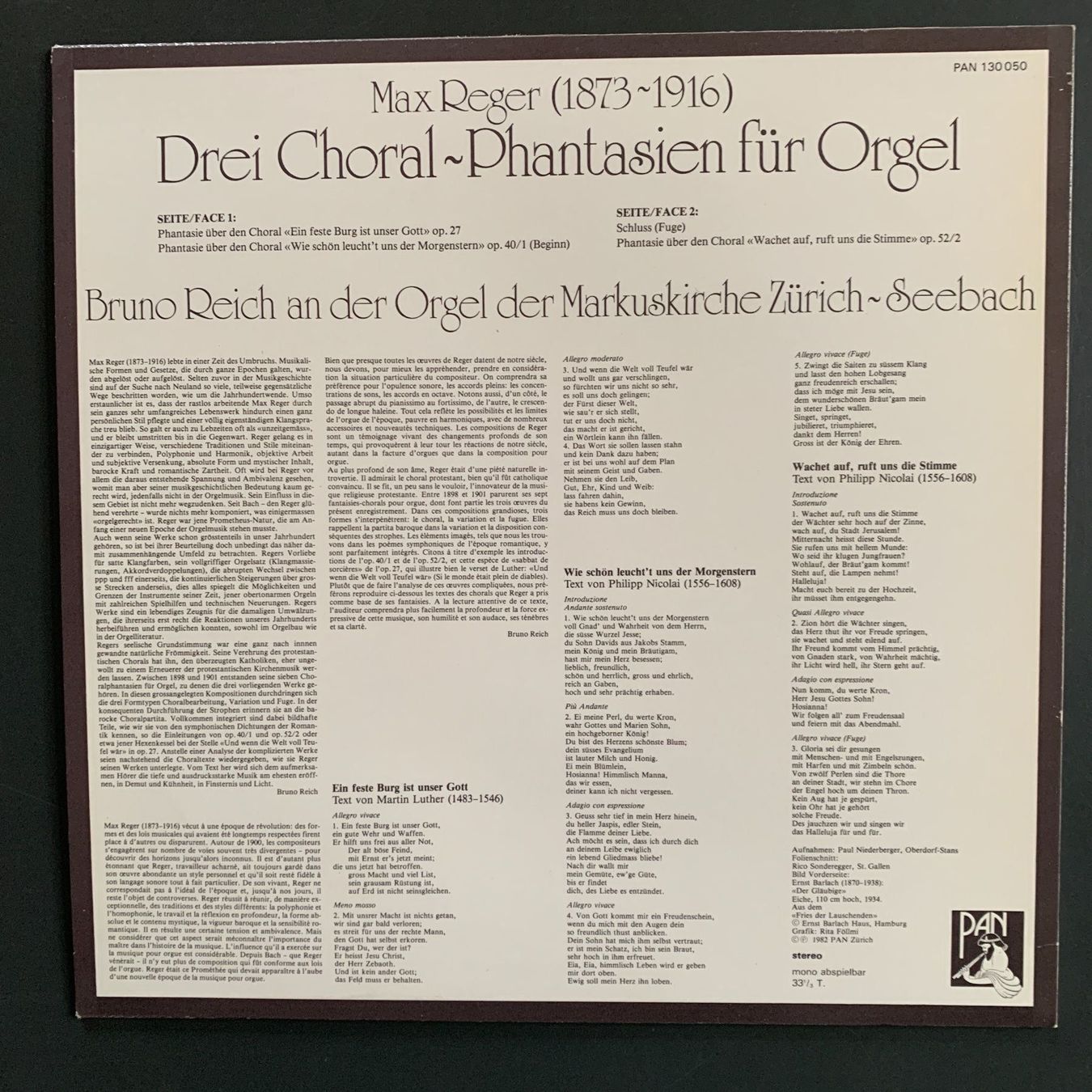 Dischi in vinile: Bruno Reich: Max Reger – Usato da Stans venduto da Abukadnezar 1
