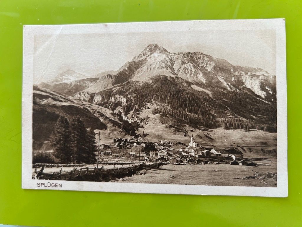 Cartoline postali: Alte Ansichtskarte Splügen Graubünden Schweiz  ca 70 Jährig – Usato da Steinach venduto da
