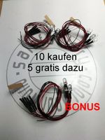 LED 5mm verkabelt, warmweiss BONUS-PACK 10+5 Stk.