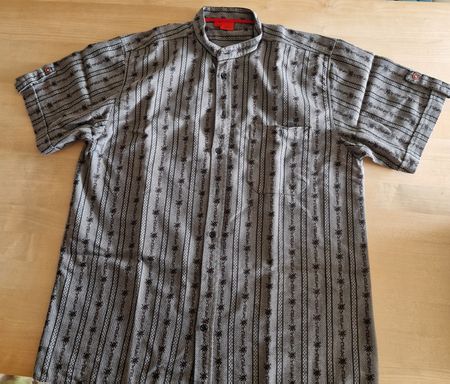 Herren Edelweiss Hemd Marke Efbe Grösse 42-44 grau, kariert 