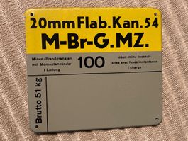 MUN Schild FLAB Kan 54 M Br G - Schweizer Armee