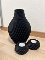 3D Blumenvase SET (Neu) Schwarz