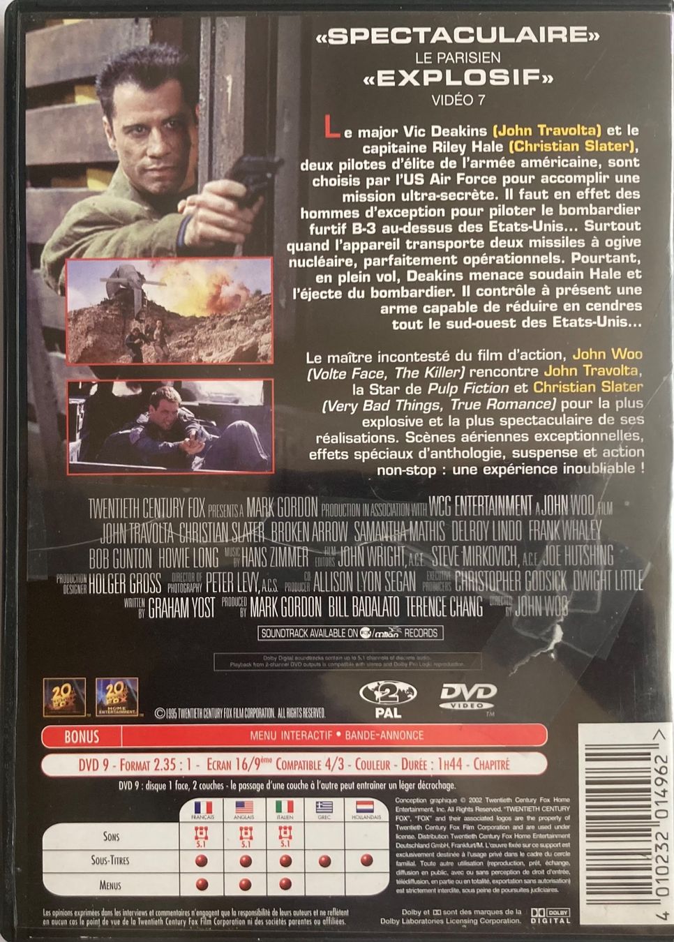 Alle DVDs: JOHN WOO - BROKEN ARROW – Gebraucht aus Poliez-Pittet von Newtown-Records 1