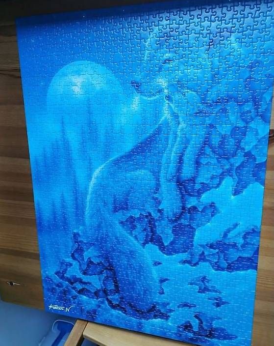 Puzzle: 1000 Teile Puzzle - Wolfsmutter mit Junges – Usato da Lausen venduto da Swiss4444 1