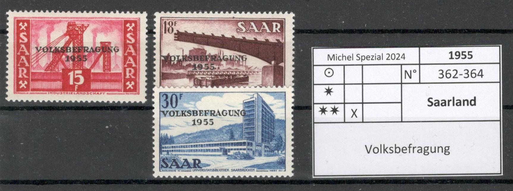 Tutti i francobolli: 1955 Saarland ** – Nuovo (secondo la descrizione) da Murgenthal venduto da Ambeissi