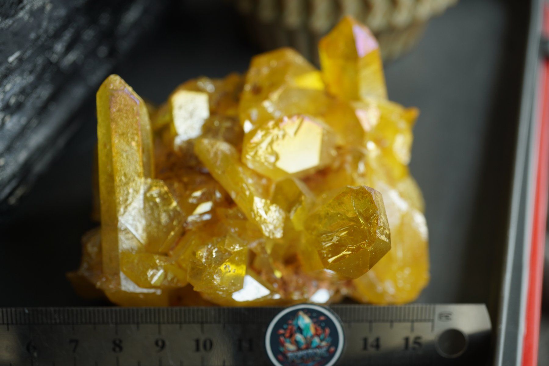Minerali & Pietre curative: Bergkristall mit Hammerschlag Bedampft   Aqua Gold – Nuovo e nell'imballaggio originale da Eschenbach SG venduto da topstone 8