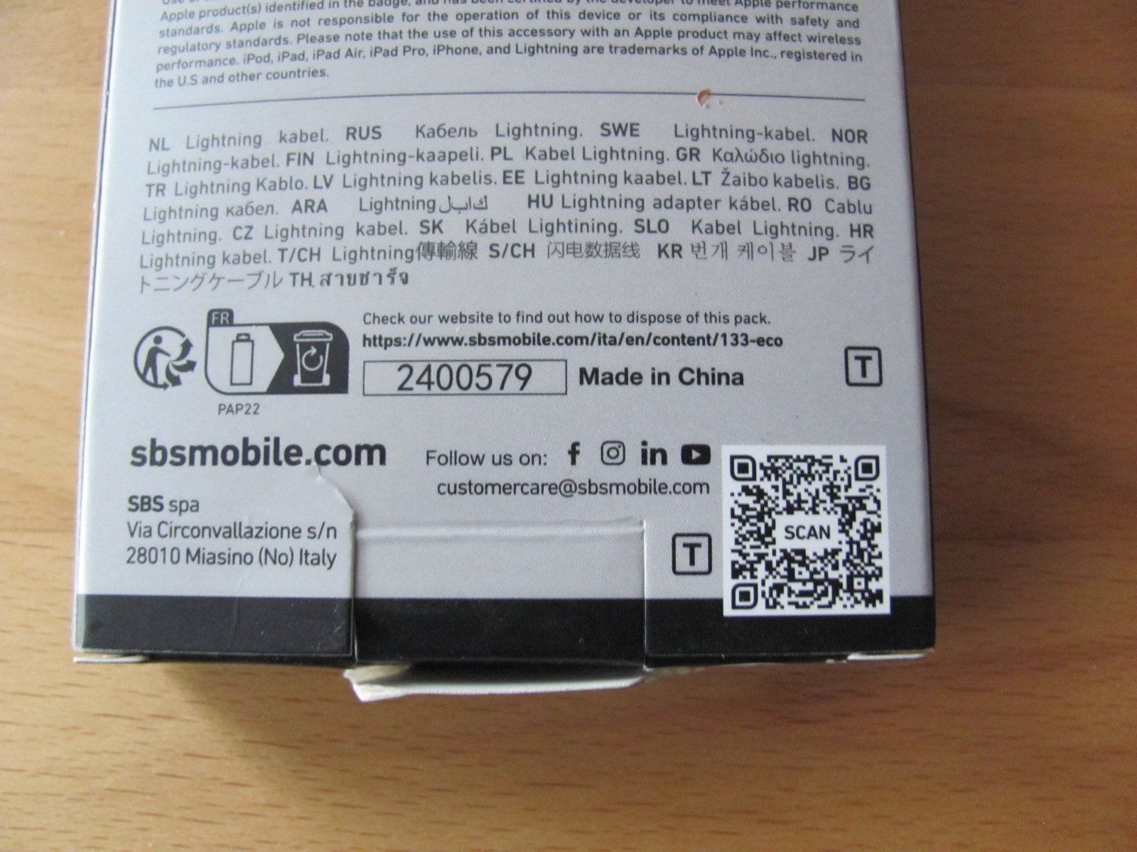 Cavi: Lighting Kabel /Ladekabel /sbsmobile – Nuovo e nell'imballaggio originale da Uznach venduto da Bimbolino 2