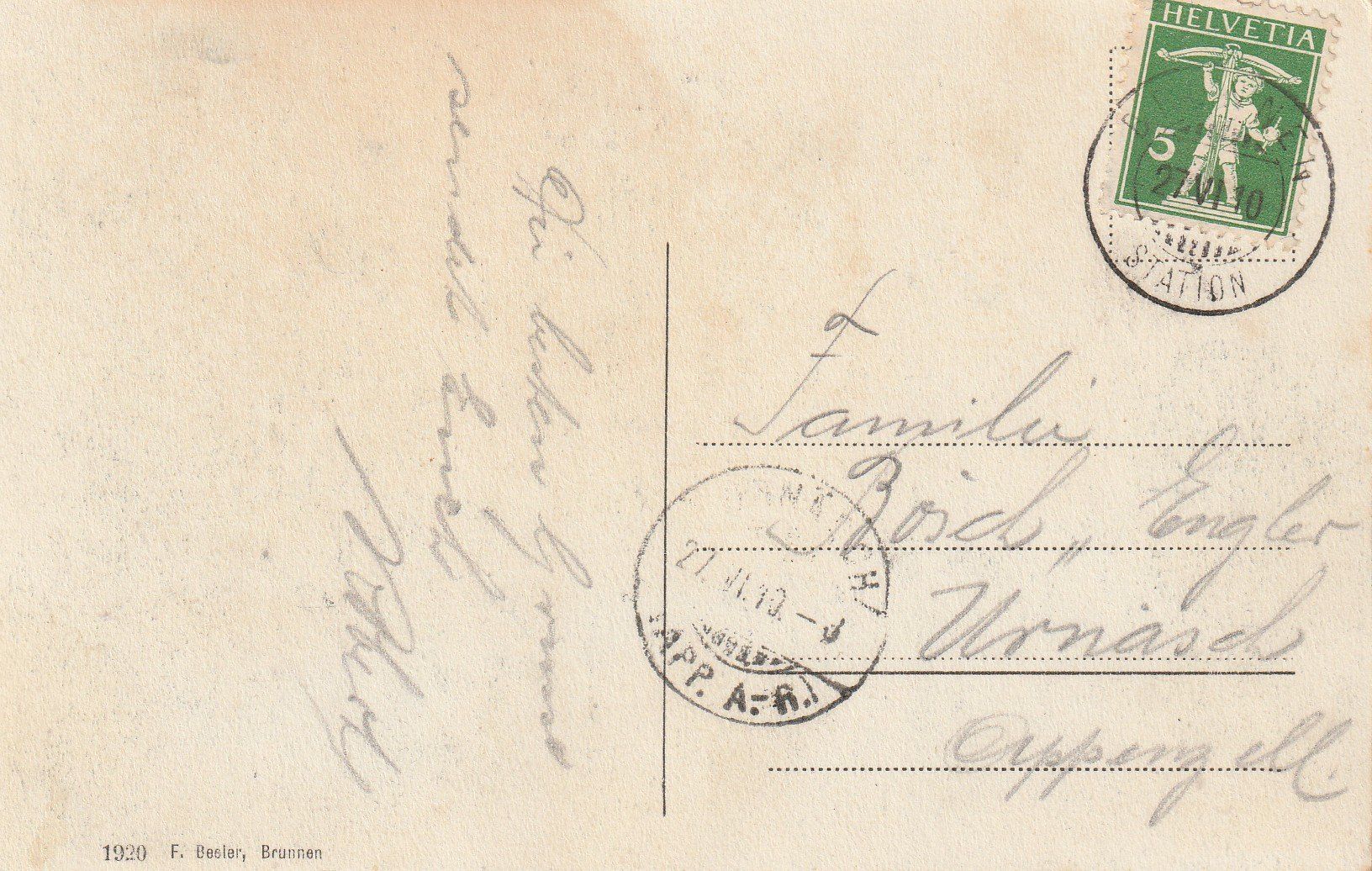 Ansichtskarten: Brunnen Hochwasser 1910 – Gebraucht aus Rorschacherberg von fratovi2 1