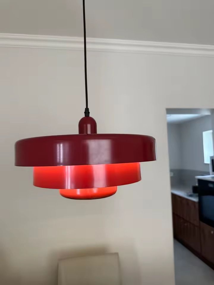 Kronleuchter & Deckenlampen: Vintage Stil rote Hängelampe, 70er Design – Neu und originalverpackt aus Bern von Bellsjingle 2