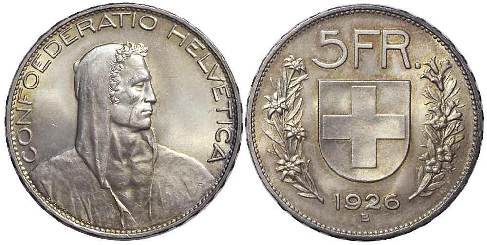 Tutti le monete: 5 Franken 1926 (05) – Usato da Chiasso venduto da Novamarketing