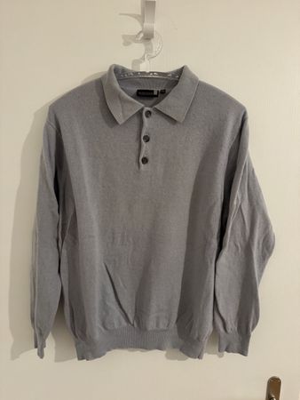 Werther Herren Poloshirt, Babyblue, 100% Kaschmir, Gr M