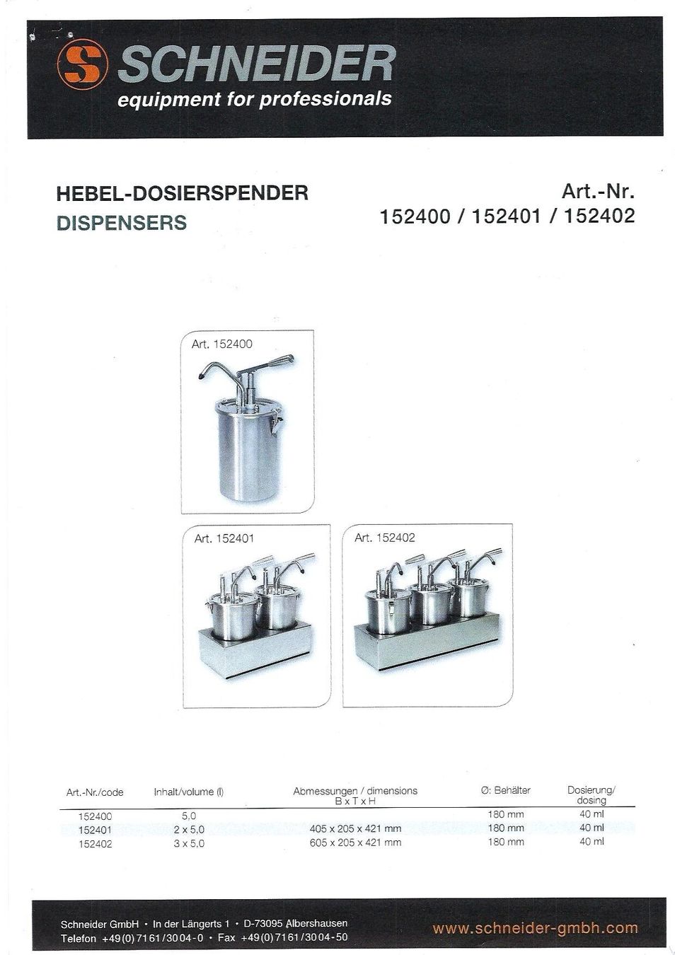 Schneider Küchengeräte: Hebel-Dosierspender Saucenspender 5 L – Gebraucht aus Bowil von Mirifix 2