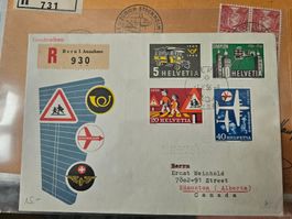 FDC 1956 auf R-Brief nach Kanada (Kat 60.--) ab nur 9.--