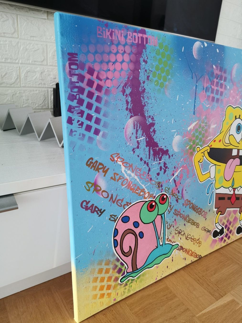 Dipinti: Spongebob & Gary Pop Art auf Leinwand – Nuovo (secondo la descrizione) da Thalwil venduto da Dragonfruit 2