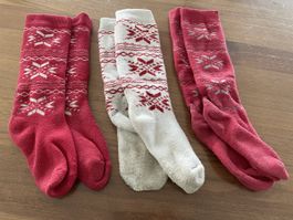 3 Paar Skisocken Grösse 30-32
