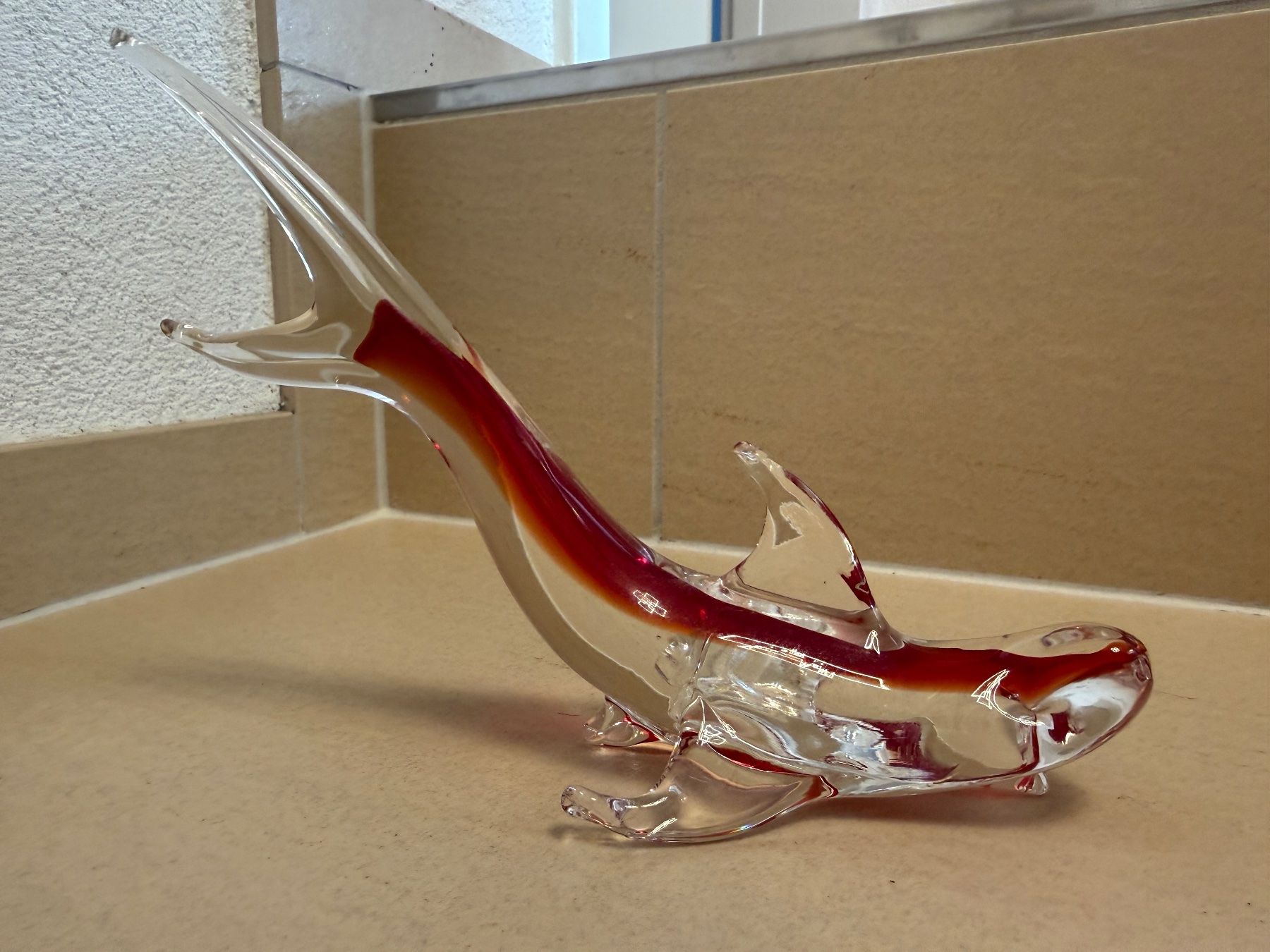 Bicchieri: Glasfigur Hai transparent rot – Usato da Reinach BL venduto da 15Miiine16 1
