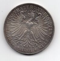 (629) Frankfurt, Doppeltaler 1861 top Silber