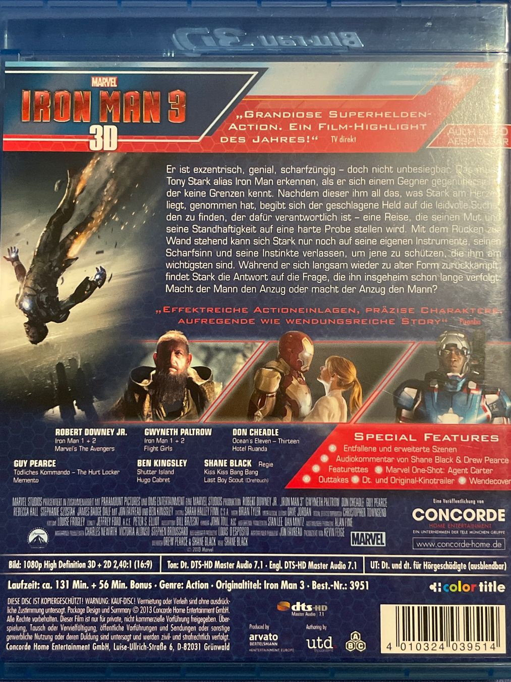 Tutti i DVDs: Iron Man 3  3D   (2013) – Nuovo (secondo la descrizione) da Waldenburg venduto da Gonzo8 1