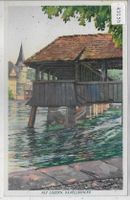 Alt-Luzern - Kapellbrücke - Künstlerkarte
