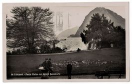 Lugano, Parco Civico, animata, circolata 1930, Datumsstempel