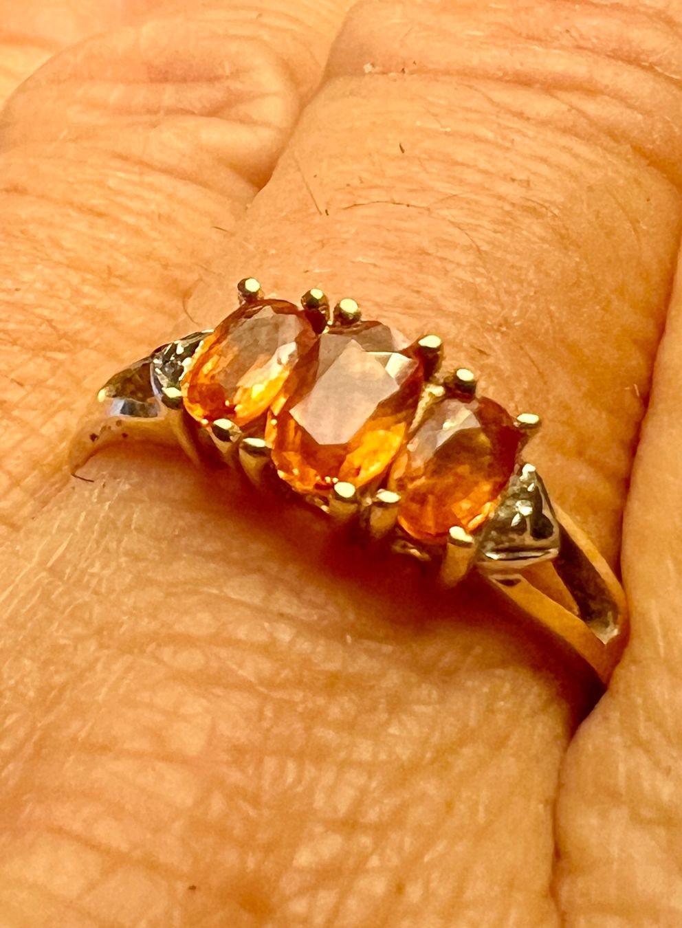 Anelli: Gold-Ring 14K mit Citrin oder Feueropal – Usato da Chur venduto da Penting1935 2