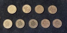 9x 1/2 Franken Schweiz gut erhalten