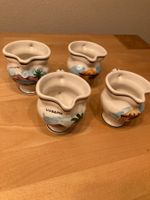 4X Vintage Tessiner Boccalino Lugano - Handbemalte Keramik