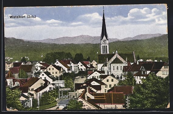 Cartoline postali: Wetzikon, Ortsansicht mit Apotheke und K – Usato da Berlin venduto da bartko-reher