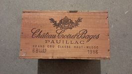 Rotwein Bordeaux 1986 Pauillac Grand Cru Classé Kiste