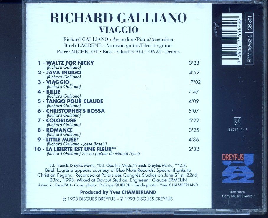 CD: Viaggio - Richard Galliano – Usato da Delémont venduto da MaxPlan 1