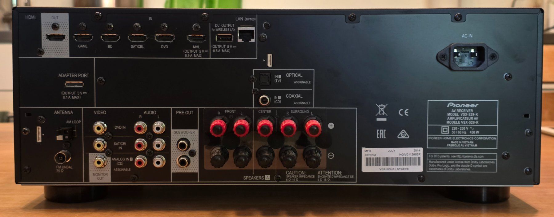 Pioneer Récepteurs: Pioneer VSX-529-K AV-Receiver – D'occasion à Luzern par Newphyte 3