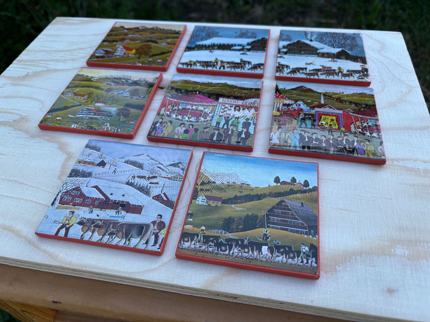 Campanacci mucche: 8 schöne Appenzeller Untersetzer – Usato da Feldbach venduto da Olive1 2