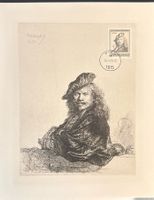 Rembrandt – Radierung „Selbstbildnis mit Barett“