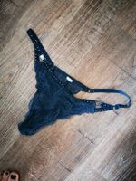 Sexy String Tanga aus Spitze, dunkelblau,