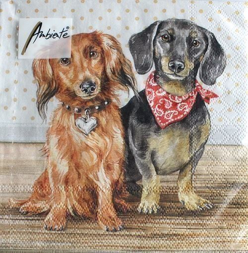 Tovaglioli: Serviette dachshund (1282) 2Stk. – Nuovo (secondo la descrizione) da Schlatt TG venduto da kreativ-atelier
